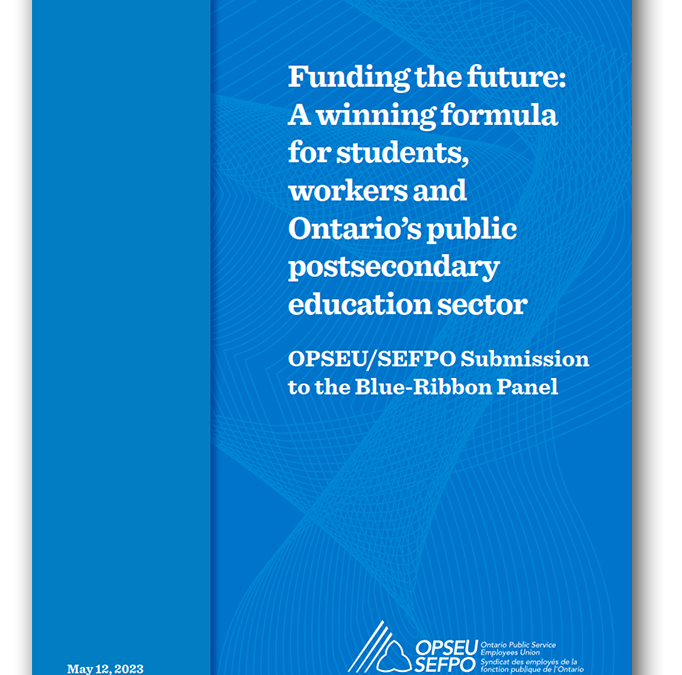 Funding the future: A winning formula for students, workers and Ontario’s public postsecondary education sector